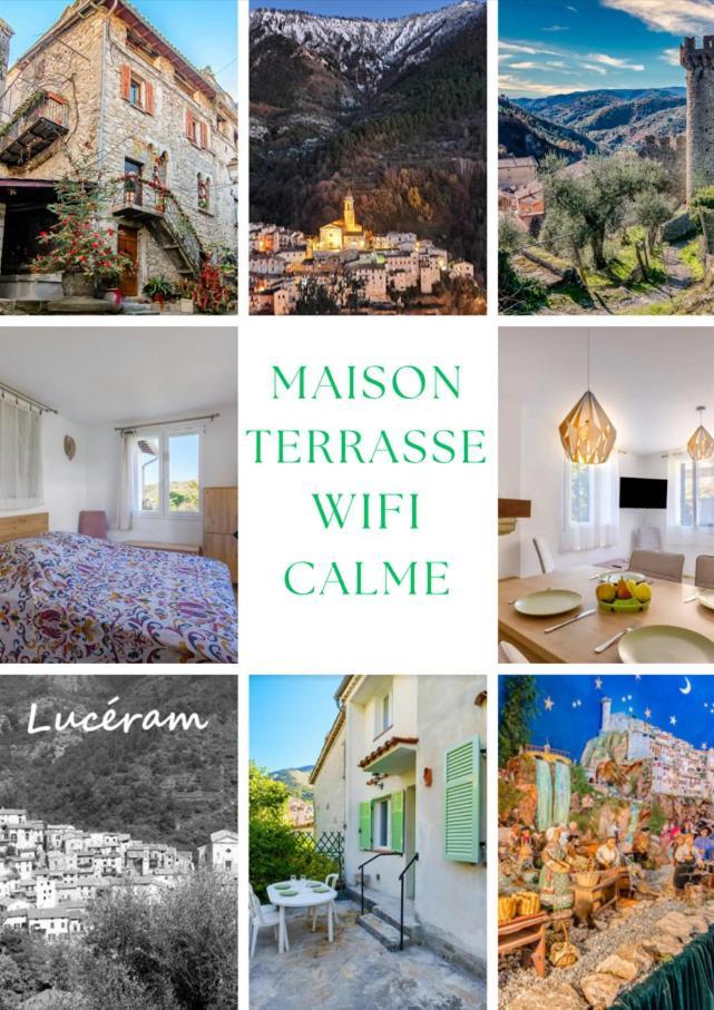La Tiniera A Luceram - Maison Renovee 2023- Terrasse - Wifi - Village Des Creches Exteriör bild