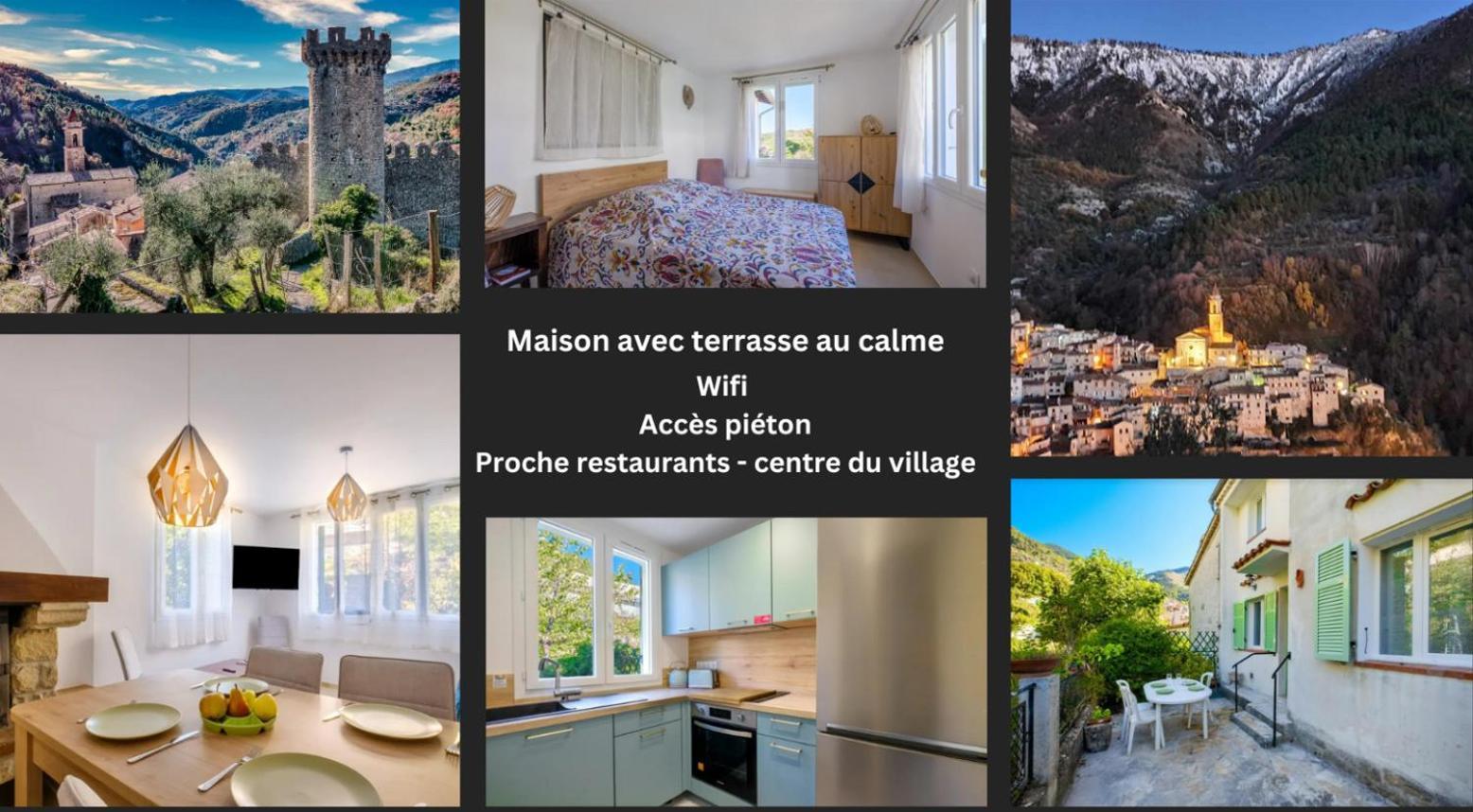 La Tiniera A Luceram - Maison Renovee 2023- Terrasse - Wifi - Village Des Creches Exteriör bild